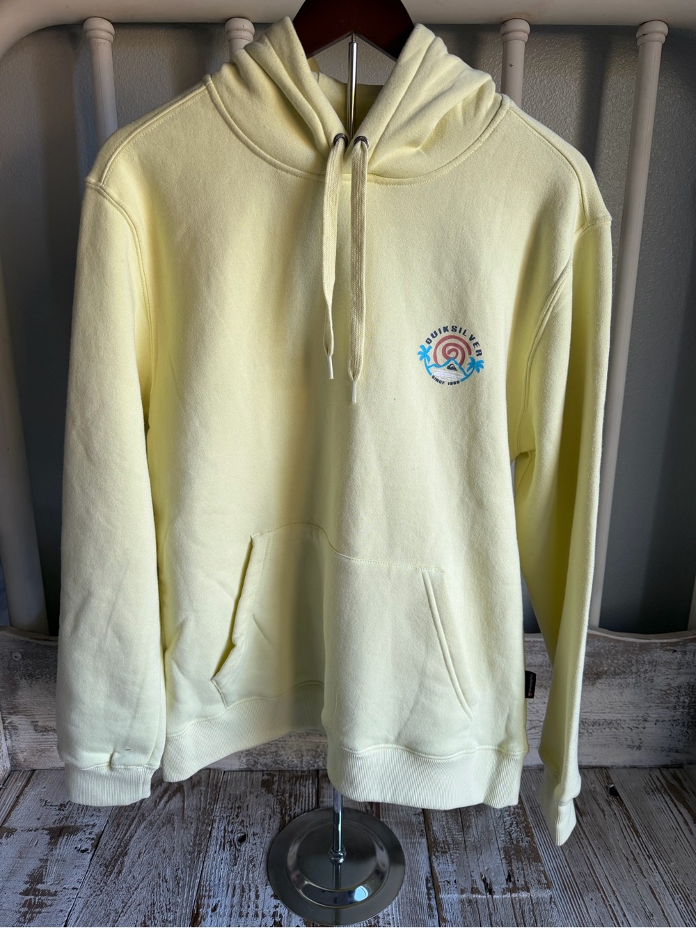Quiksilver Men's Pale Yellow Hoodie